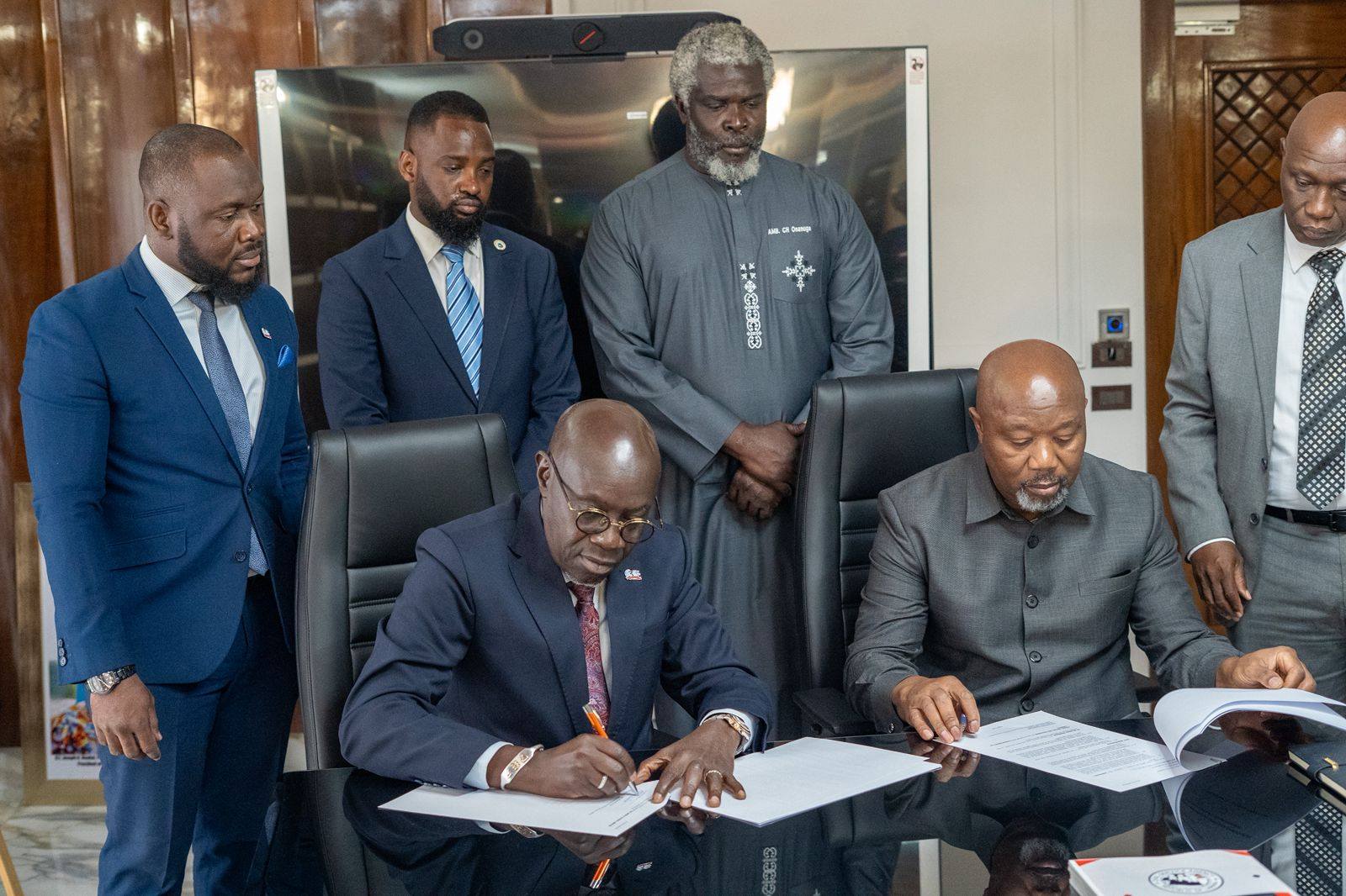 Delegation meeting at the Executive Mansion in Liberia