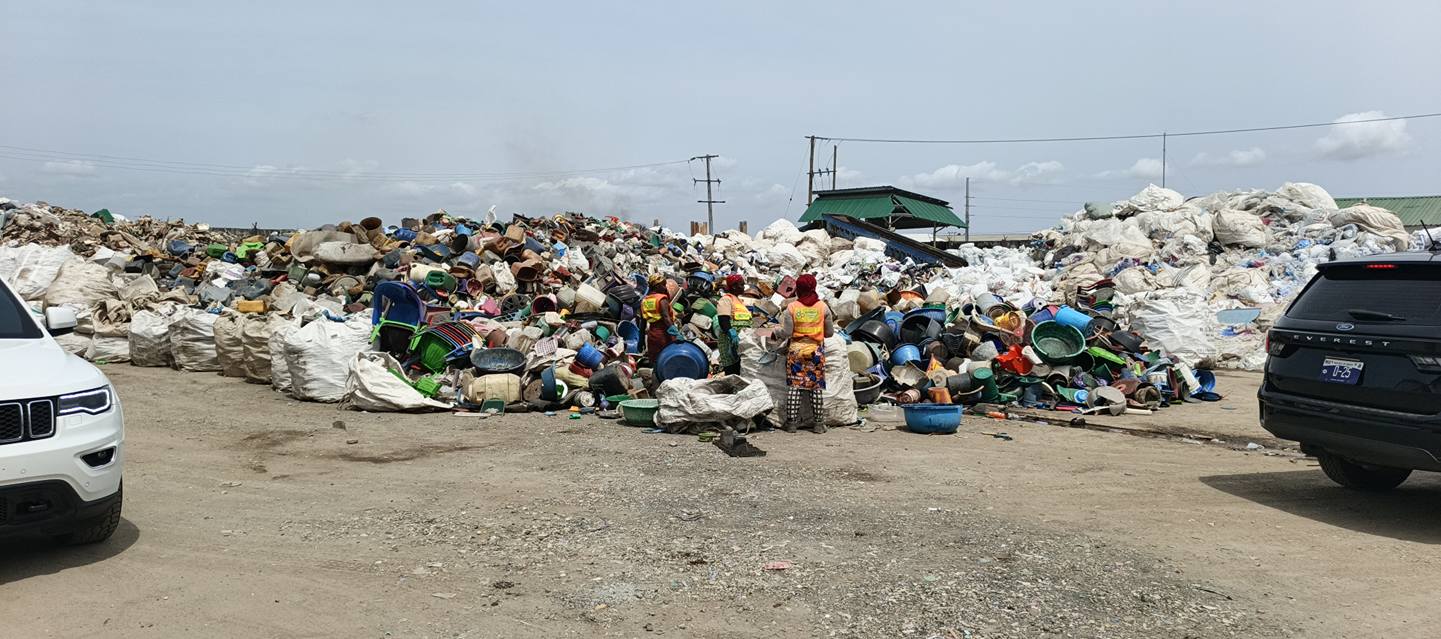President Joseph Nyuma Boakai stands at a ceremony in Monrovia on April 17, 2026, commissioning a plastic recycling plant and launching the expansion of a steel facility at the Monrovia Industrial Park.